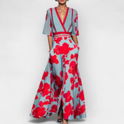 Florales Maxikleid für Damen in A-Linie