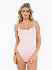 Damen-Modal-Body mit Spitze und dünnen Trägern