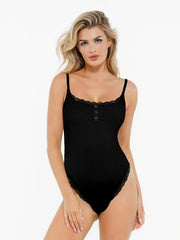 Damen-Modal-Body mit Spitze und dünnen Trägern