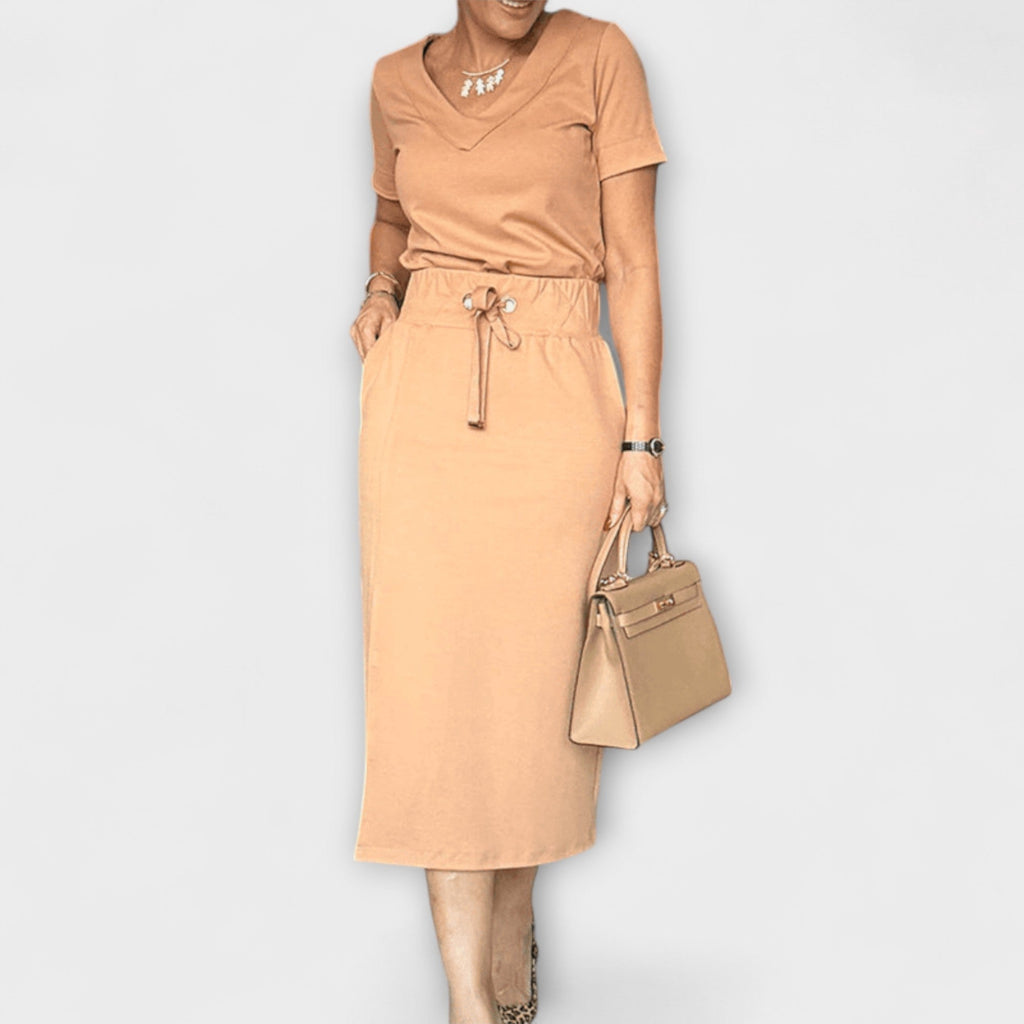 Danielle – Elegantes Top und Rock mit Rundhalsausschnitt