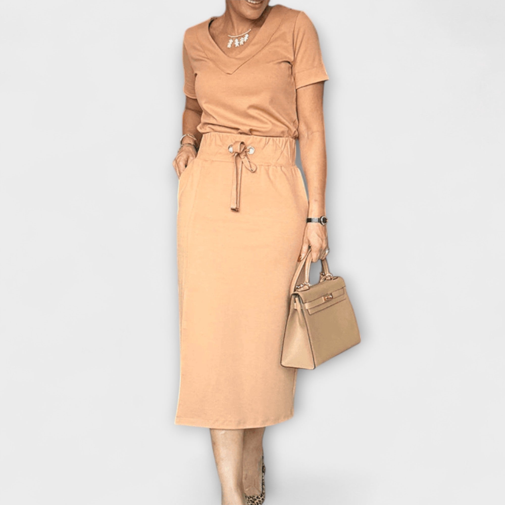 Danielle – Elegantes Top und Rock mit Rundhalsausschnitt