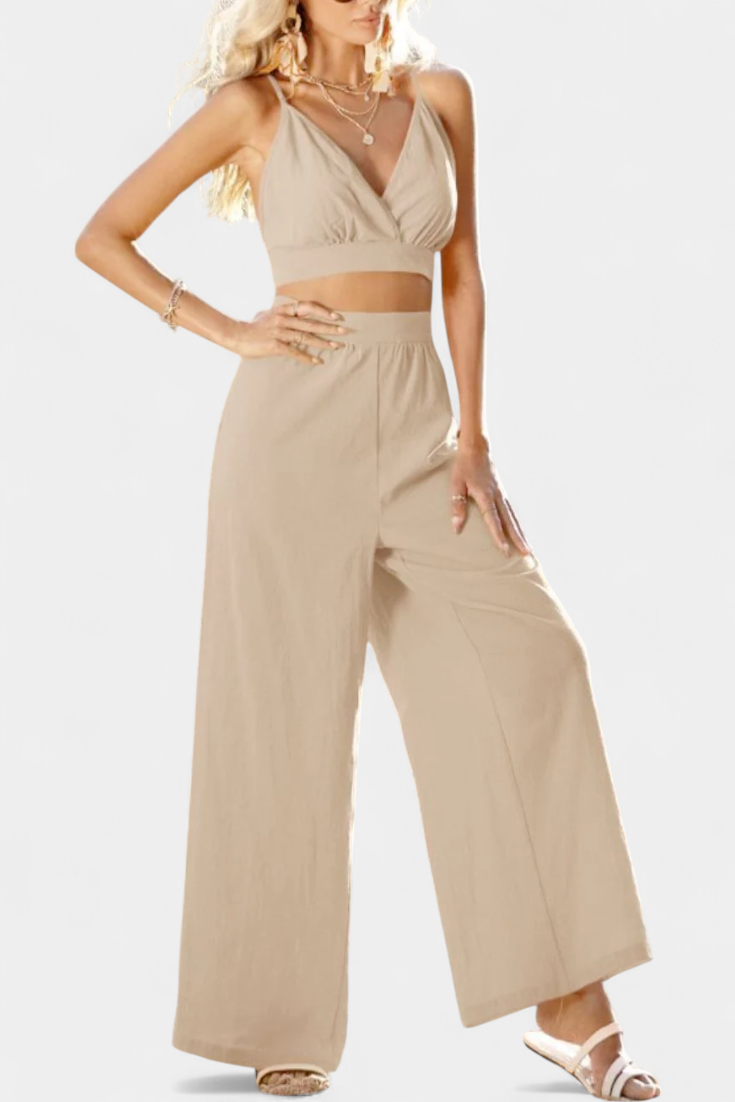 Damen-Set Valentina mit Spitzenweste und weiter Hose – Ansicht 3