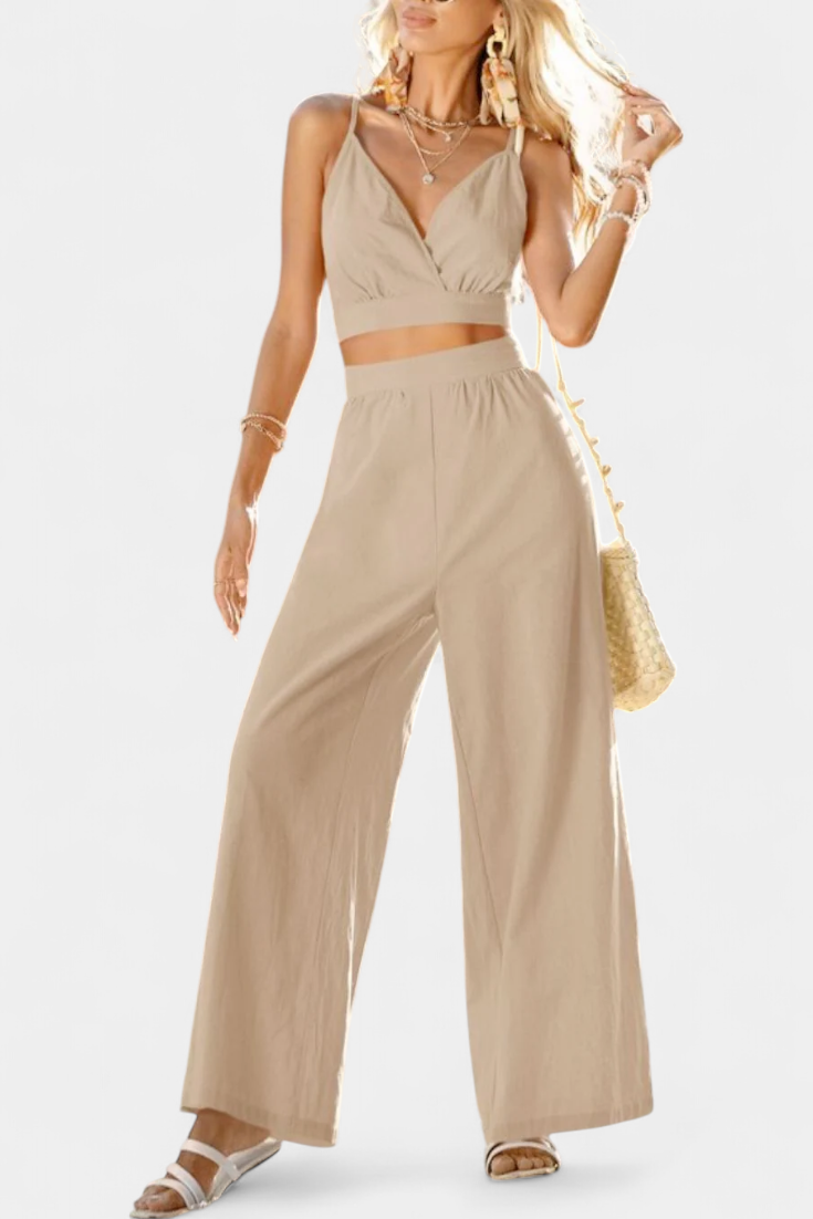 Damen-Set Valentina mit Spitzenweste und weiter Hose