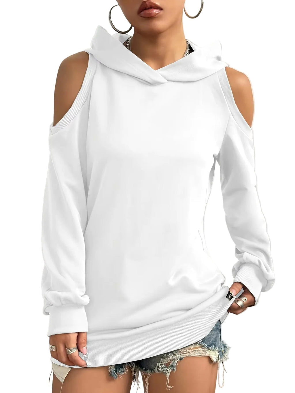 Ellen | Essentia Off-Shoulder Kapuzenpullover