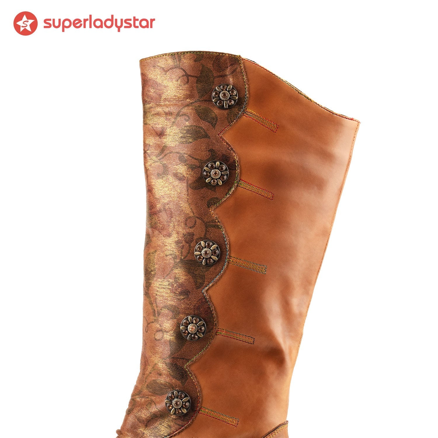 Handgefertigte Damen-Lederstiefel Vivien im Vintage-Stil – Ansicht 8