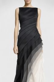 Angela – Ärmelloses Kleid für Damen mit Farbverlauf und luftigen Lagen – Ansicht 2