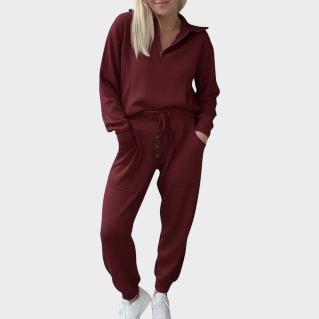 Natassa – Zweiteiliges Reise-Set mit Reißverschluss-Sweatshirt und Hose – Ansicht 2