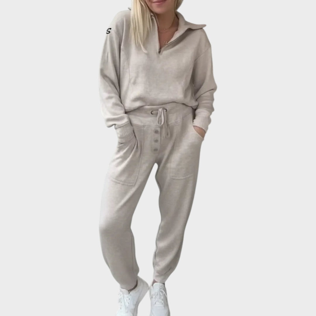 Natassa – Zweiteiliges Reise-Set mit Reißverschluss-Sweatshirt und Hose – Ansicht 3