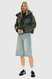 Camara – Kurze gesteppte Damen-Winterjacke mit Kapuze