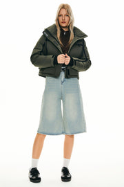 Camara – Kurze gesteppte Damen-Winterjacke mit Kapuze – Ansicht 8
