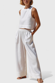 Minimalistisches Damen-Set Avelina aus Baumwolle und Leinen