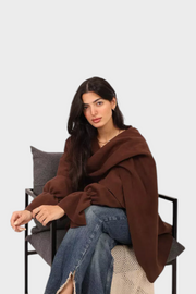Yosefine – Mokkafarbene Damen-Schaljacke – Ansicht 4