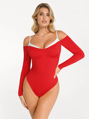 Damen-Langarmbody mit schulterfreiem Design