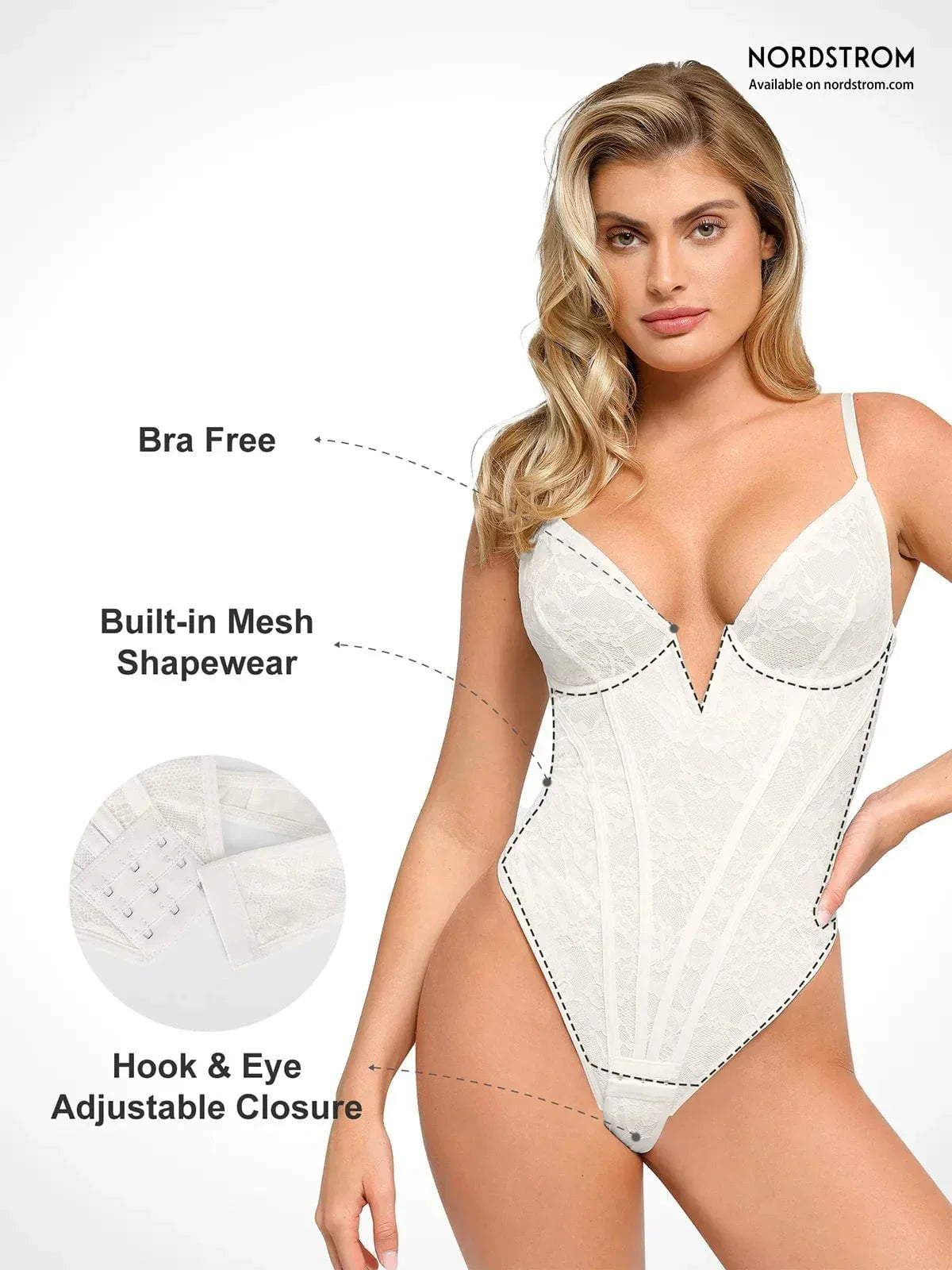 Damen-Spitzenbody im Korsett-Stil mit tiefem Ausschnitt