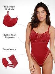 Damen-Camisole-Body aus transparentem Mesh – Ansicht 2