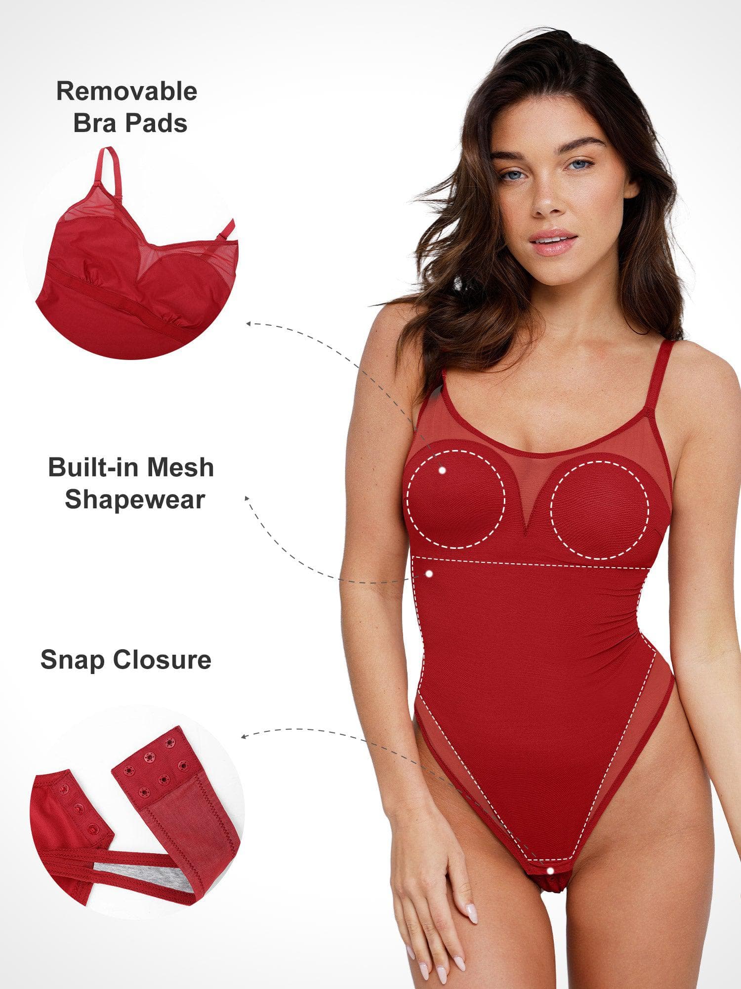 Damen-Camisole-Body aus transparentem Mesh – Ansicht 2
