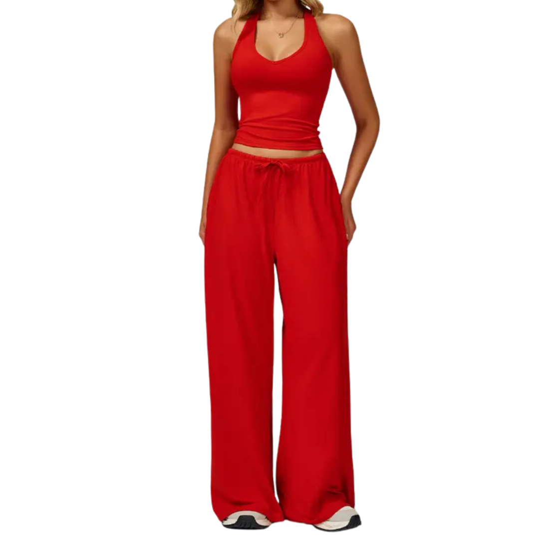 Damen-Trainingsanzug-Set mit weiter Hose – Ansicht 2