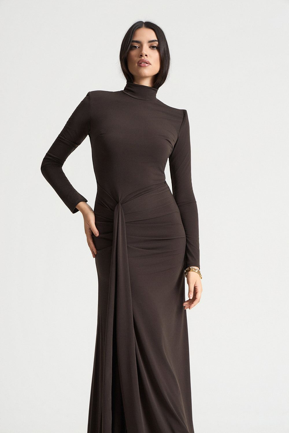 Evie – Langärmeliges Maxikleid für Damen – Ansicht 3