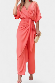 Damen-Wickelset Mayleen mit Schleife und gerader Hose – Ansicht 3