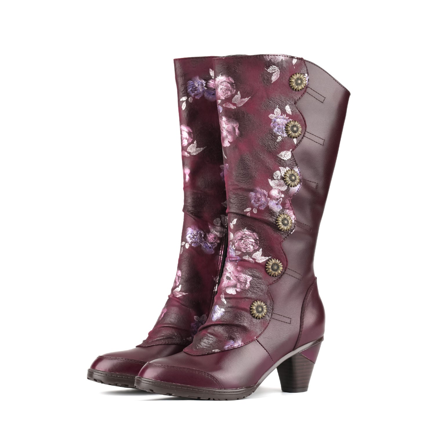 Handgefertigte Damen-Lederstiefel Vivien im Vintage-Stil – Ansicht 9