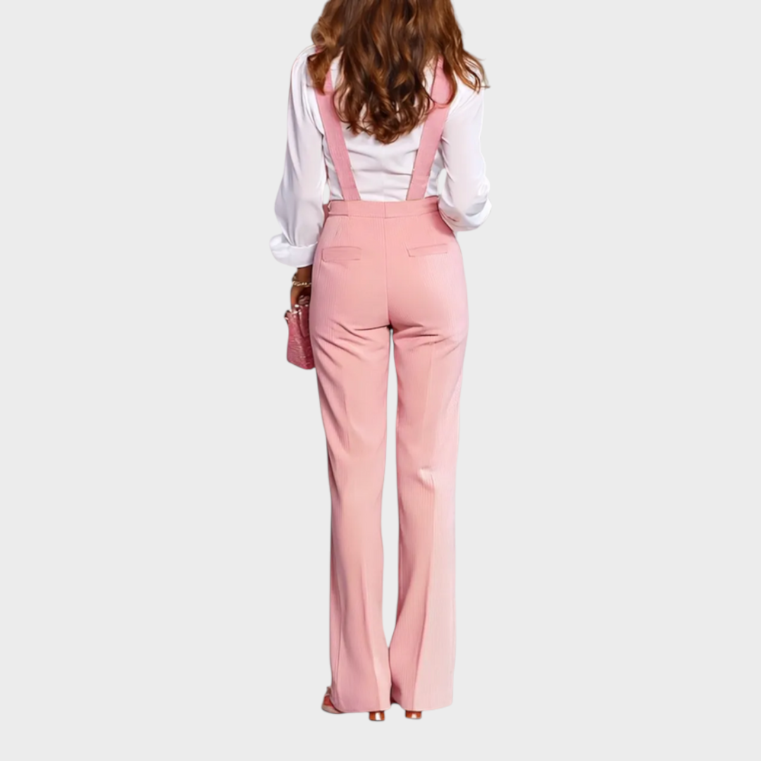 Lesley – Rosa Cord-Overall mit verstellbaren Trägern – Ansicht 6