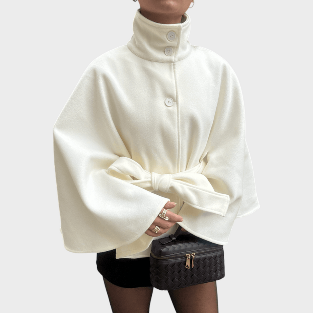 Marianne | Cape-Jacke mit hohem Kragen und Gürtel