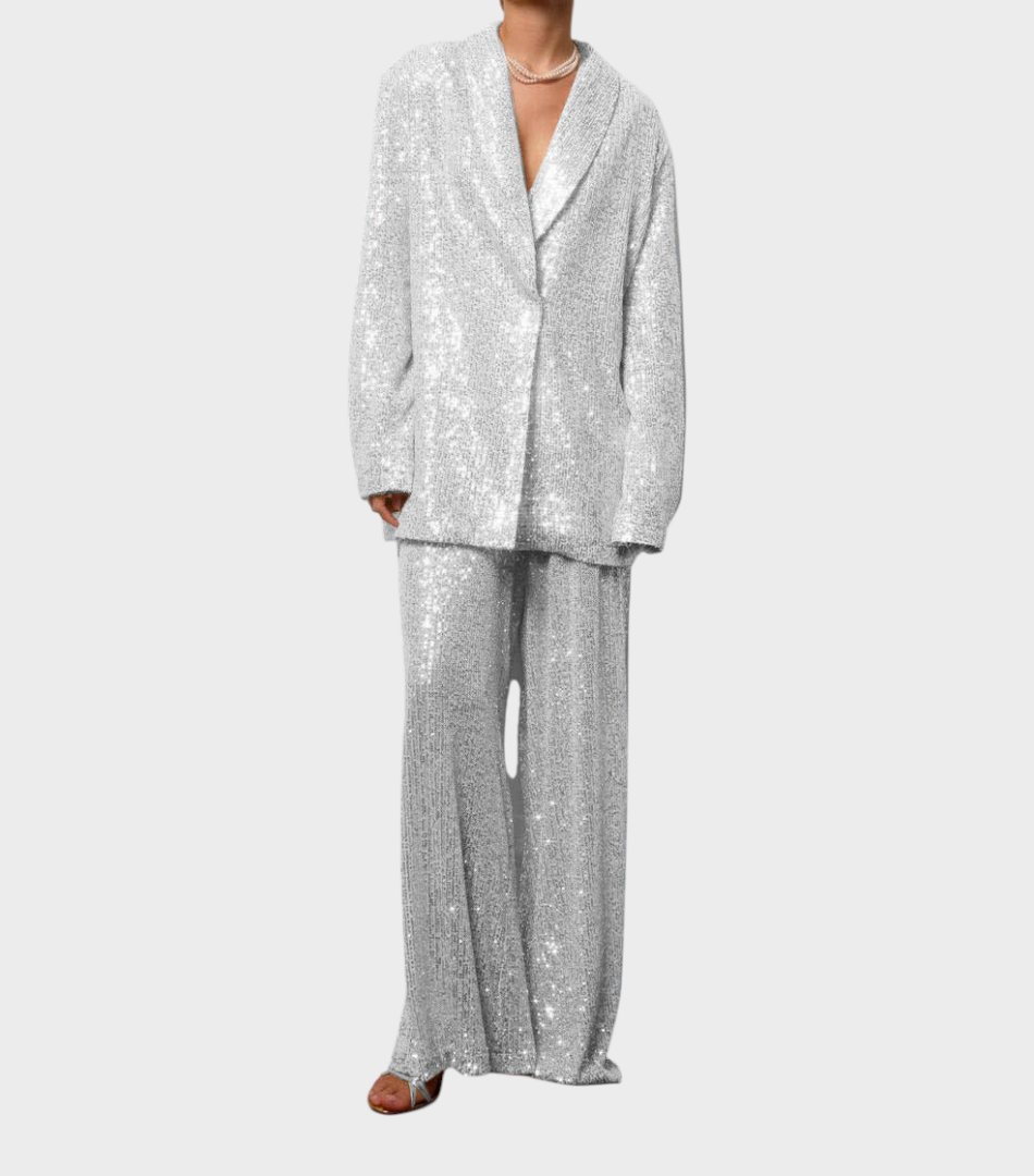 Alexa – Elegantes Pailletten-Hosen-Set für Damen – Ansicht 7