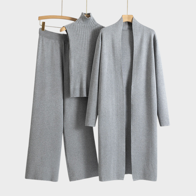 Sandra – Dreiteiliges Damen-Set mit langem Cardigan – Ansicht 8