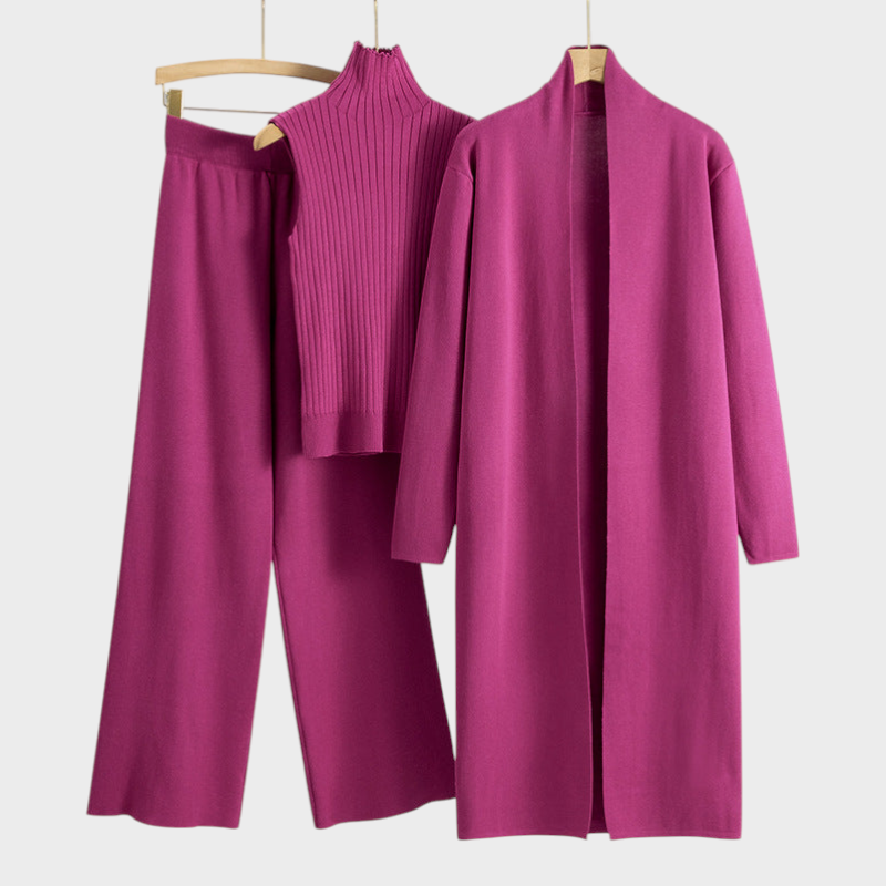 Sandra – Dreiteiliges Damen-Set mit langem Cardigan – Ansicht 12