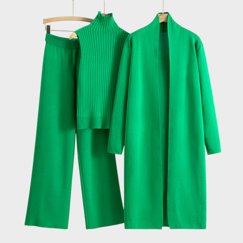 Sandra – Dreiteiliges Damen-Set mit langem Cardigan – Ansicht 3