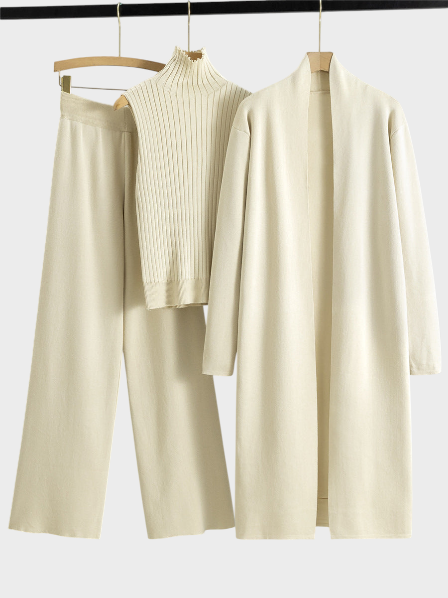 Sandra – Dreiteiliges Damen-Set mit langem Cardigan – Ansicht 2
