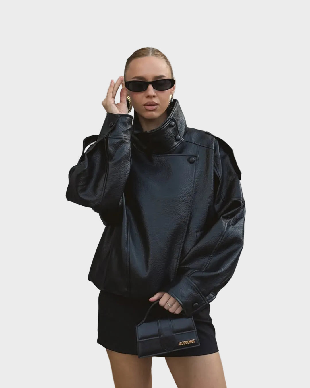 Carla – Asymmetrische Damen-Lederjacke – Ansicht 2