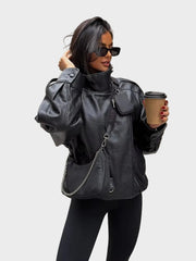 Carla – Asymmetrische Damen-Lederjacke – Ansicht 6