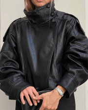 Carla – Asymmetrische Damen-Lederjacke – Ansicht 3