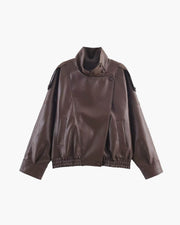Carla – Asymmetrische Damen-Lederjacke – Ansicht 8