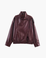 Carla – Asymmetrische Damen-Lederjacke – Ansicht 9