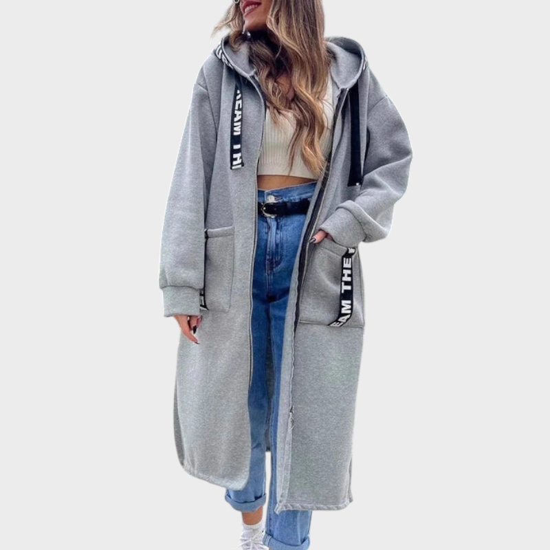 Sammy – Lange Kapuzenjacke für Damen