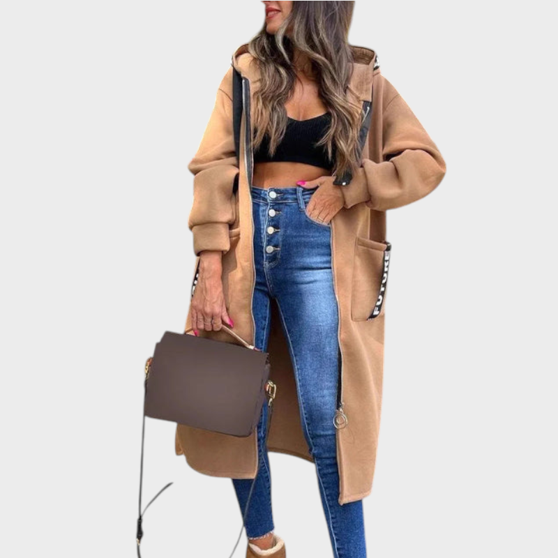Sammy – Lange Kapuzenjacke für Damen – Ansicht 6