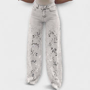 Damen-Patchwork-Jeans mit Spitze – Ansicht 4
