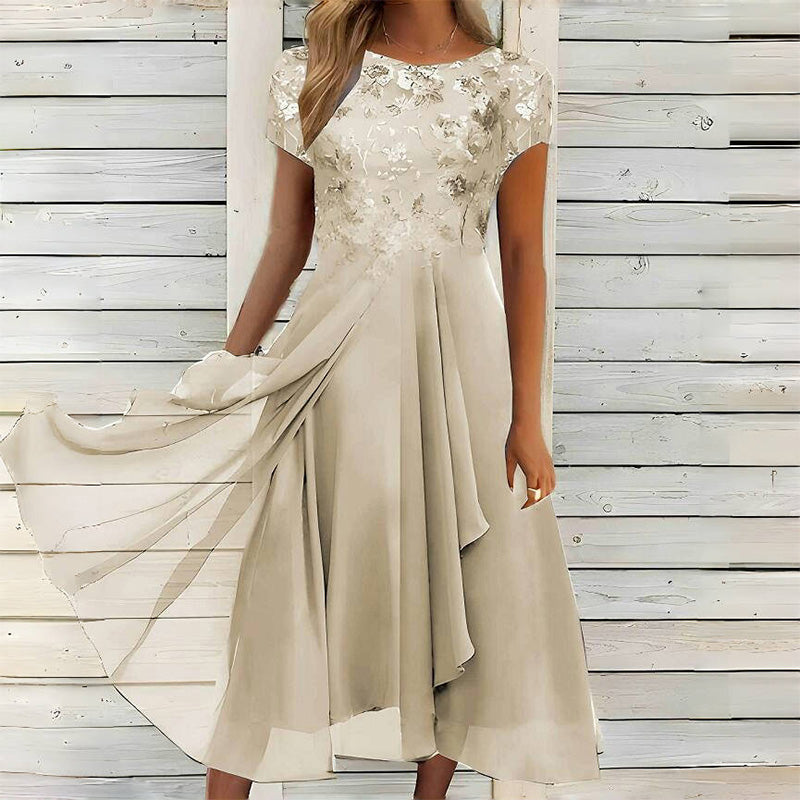 Birgit | Elegantes Damenkleid mit Rundhalsausschnitt