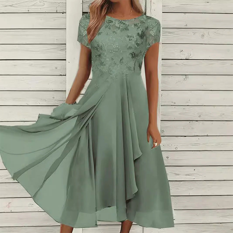 Birgit | Elegantes Damenkleid mit Rundhalsausschnitt