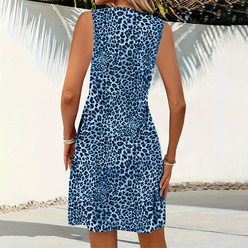 Emma | Minikleid mit V-Ausschnitt und Leopardenmuster – Ansicht 6