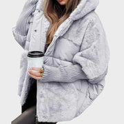 Zoe – Oversize-Mantel für Damen mit Kapuze und Patchwork – Ansicht 4