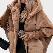 Zoe – Oversize-Mantel für Damen mit Kapuze und Patchwork – Ansicht 5