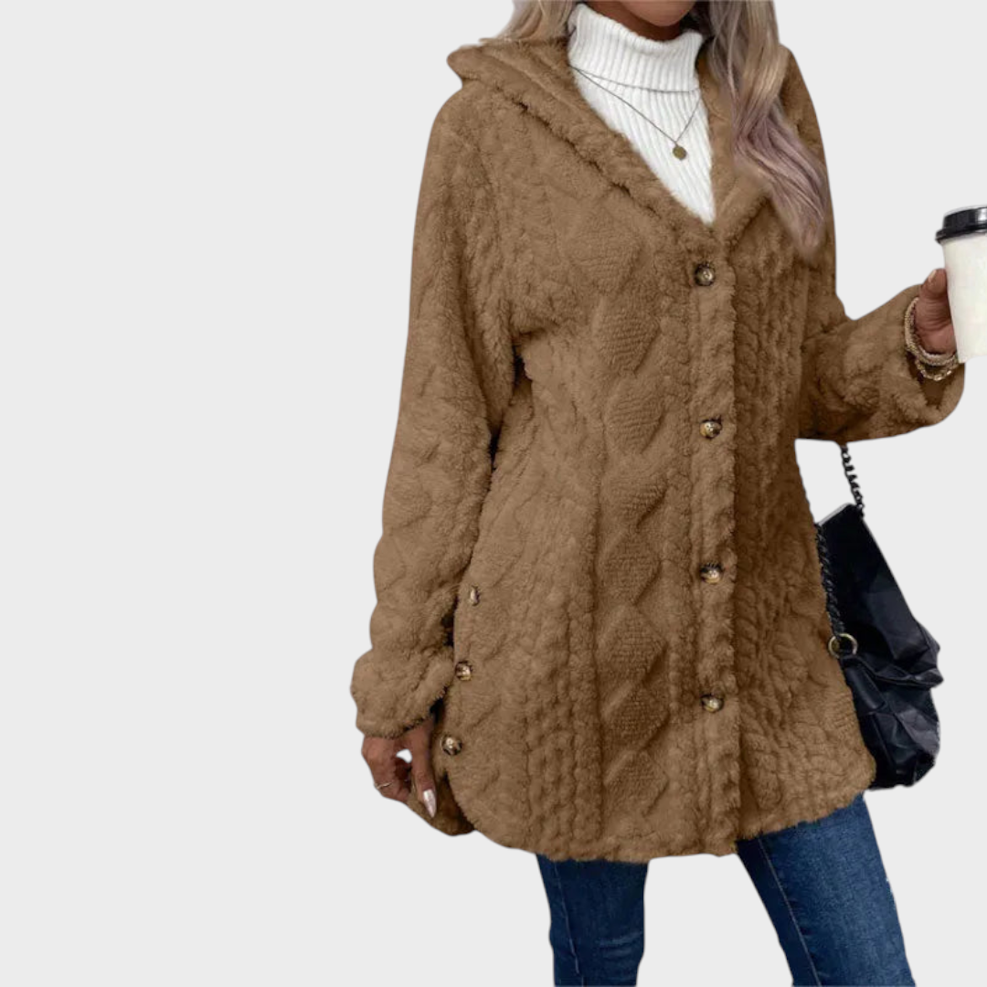 Elzie – Warme Jacquard-Kapuzenjacke für Damen – Ansicht 8