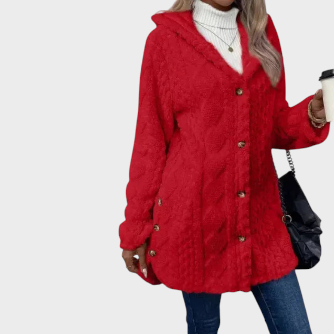 Elzie – Warme Jacquard-Kapuzenjacke für Damen – Ansicht 7