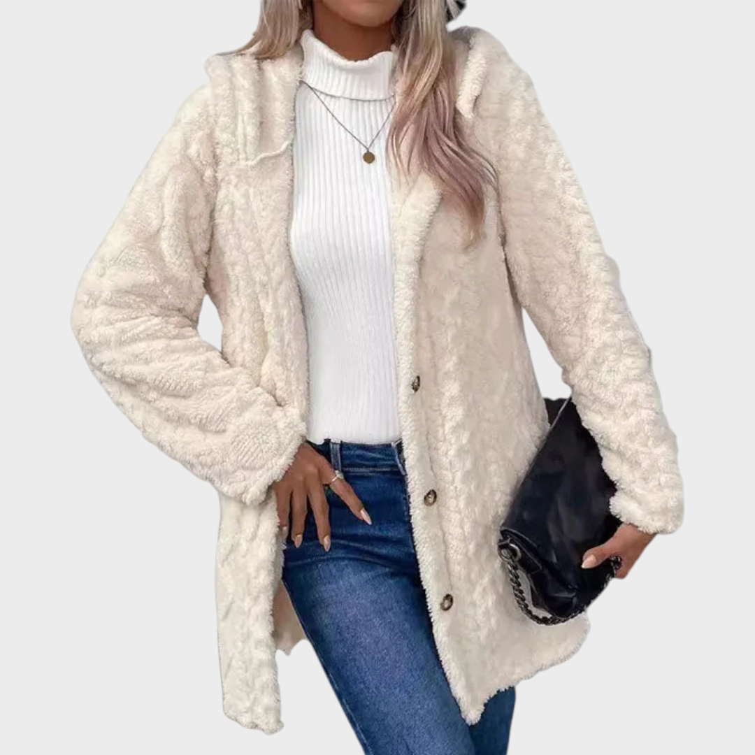 Elzie – Warme Jacquard-Kapuzenjacke für Damen – Ansicht 10