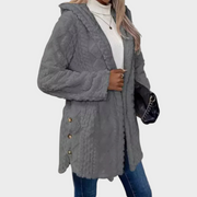 Elzie – Warme Jacquard-Kapuzenjacke für Damen – Ansicht 5