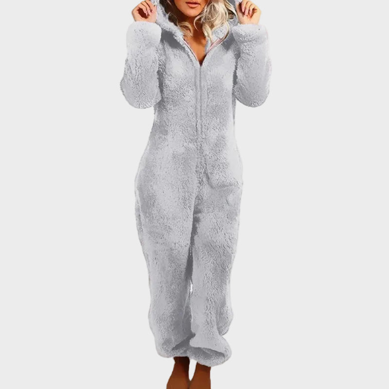 Klara – Ultraweicher Samt-Kapuzenoverall für Damen – Ansicht 2