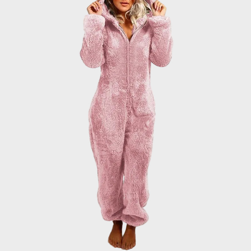 Klara – Ultraweicher Samt-Kapuzenoverall für Damen – Ansicht 4